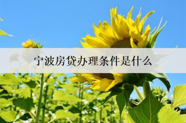 寧波房貸辦理條件是什么？有這些辦理條件