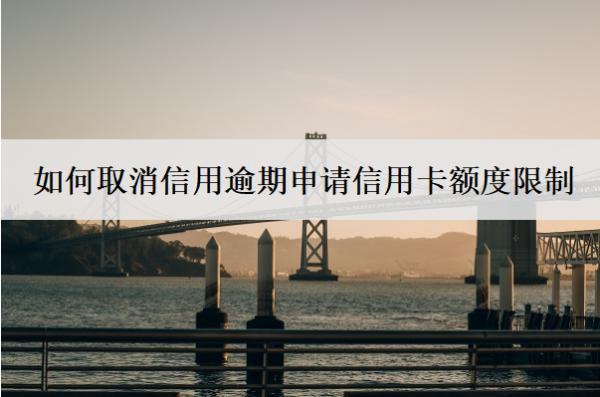 如何取消信用逾期申請信用卡額度限制？