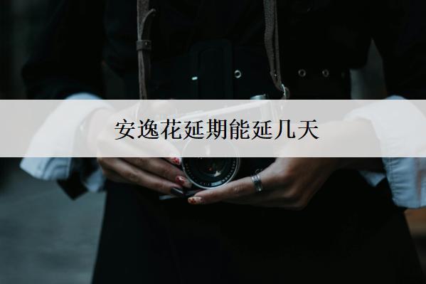 安逸花延期能延幾天？怎么延期？