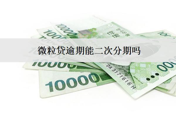 微粒貸逾期能二次分期嗎？要注意什么？