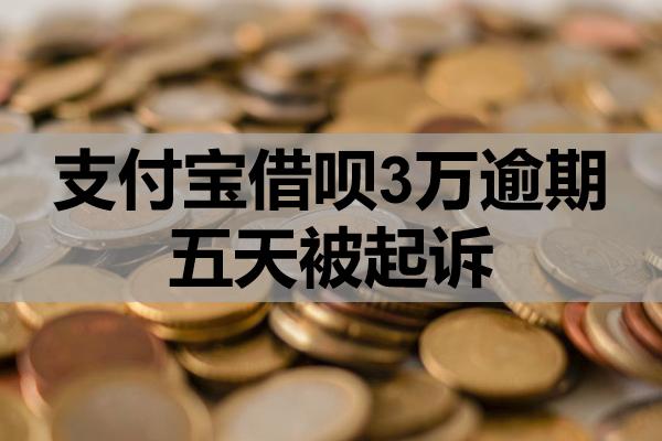 支付寶借唄3萬逾期五天被起訴